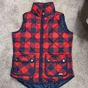 U.S. Polo Assn. Red and Navy Buffalo Plaid Quilted Vest